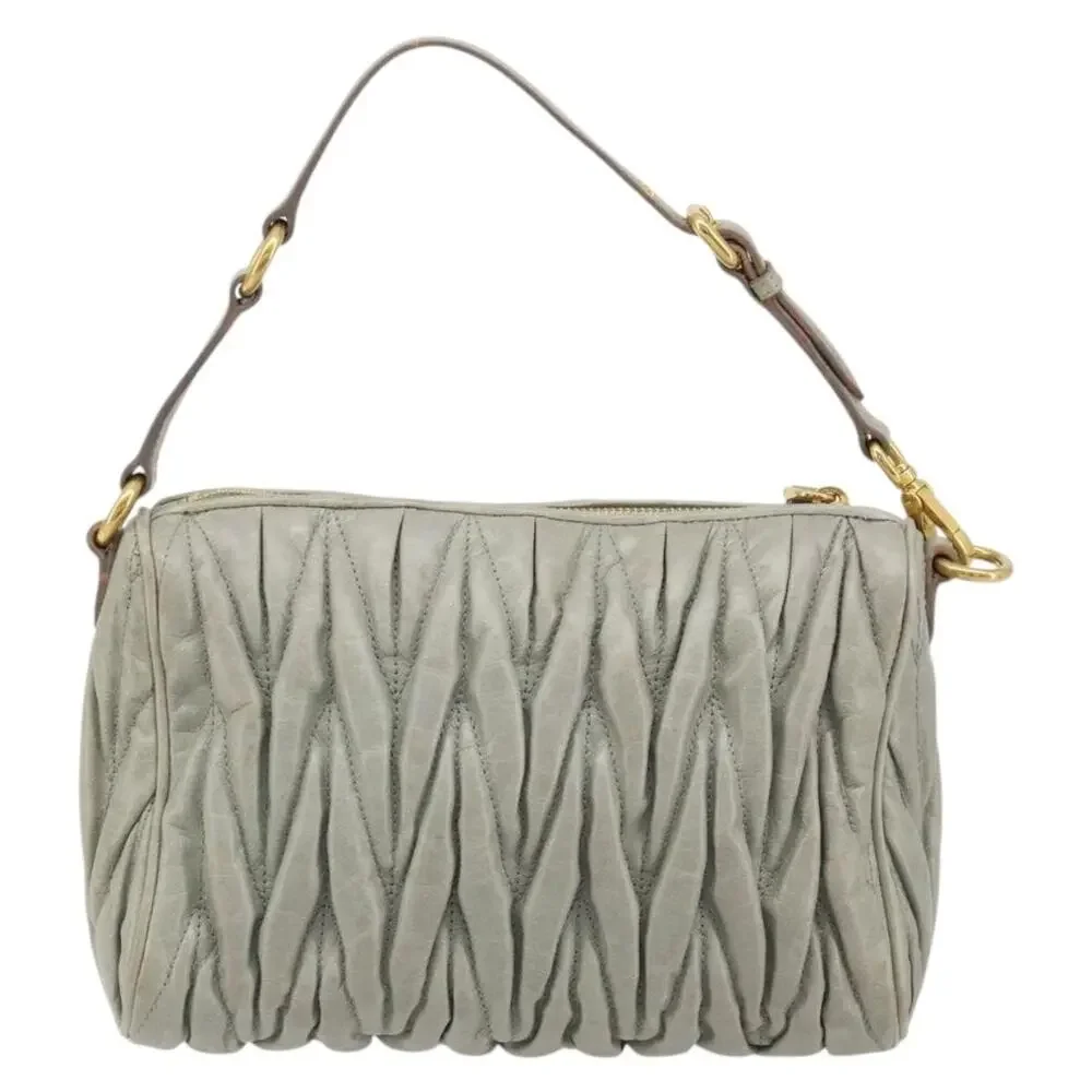 Miu Miu Matelasse Accessory Pouch Gray